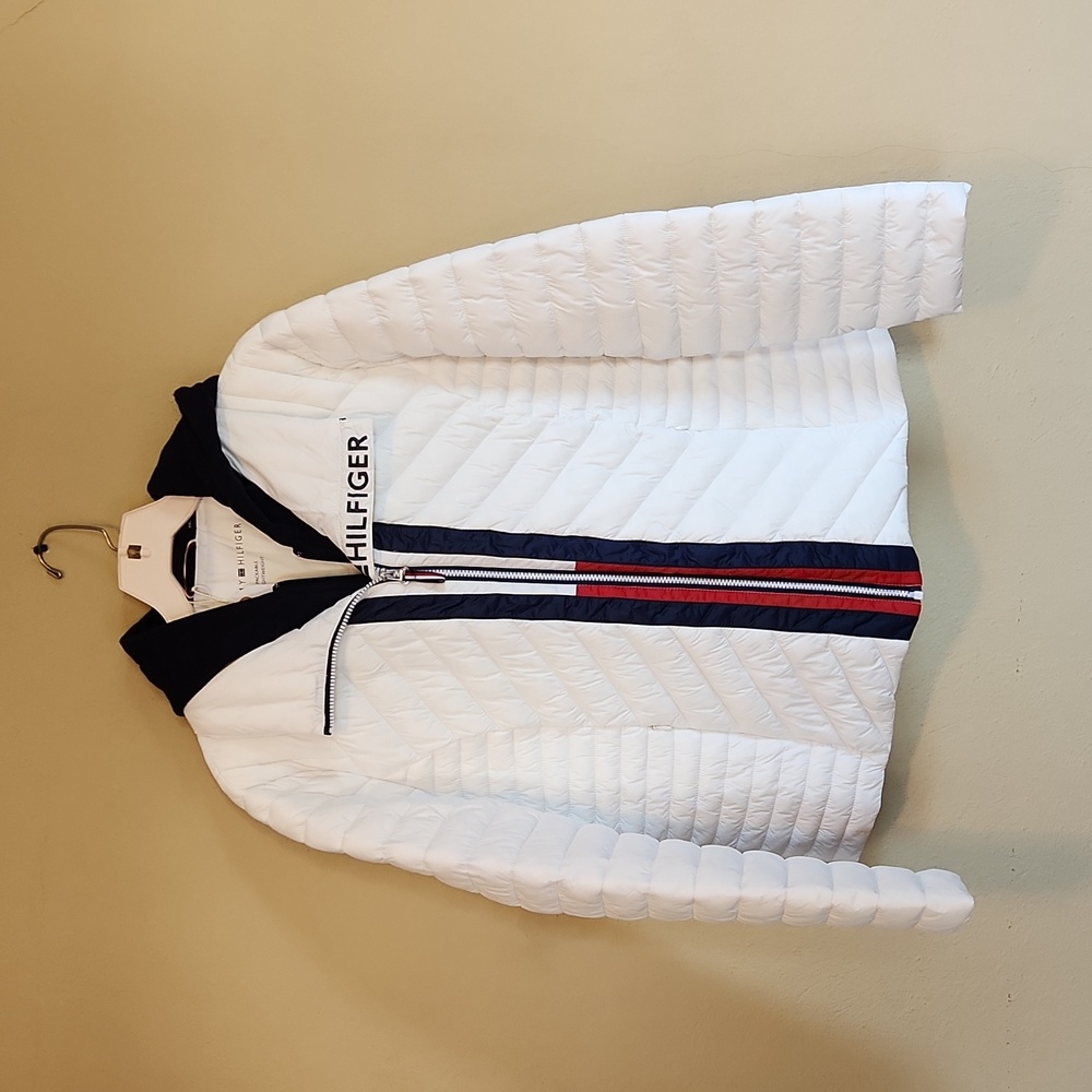 XXL Tommy Hilfiger ladies packable lightweight puffer jacket white nylon